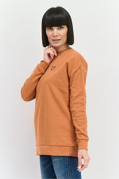 Lyle & Scott Women Oversized Fit Embroidered Logo Sweatshirt, Rusted Orange