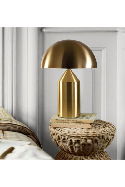 burenze Modern Tasarım Mushroom Abajur Metal Gövde Masa Lambası Eskitme Gold