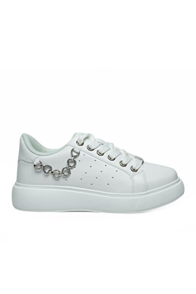 NILO DESGIN Women's Leather Chain Sneakers
