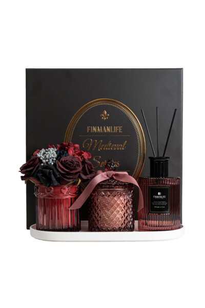 Generic مجموعة هدايا من الشموع والزهور وناشر الروائح