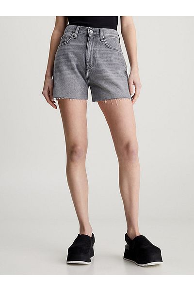 Calvin Klein Women's Brand Logo Stylish Looking Jeans Denim Fabric Short Capri Pants Dark Grey Capri J20J223508-1BZ