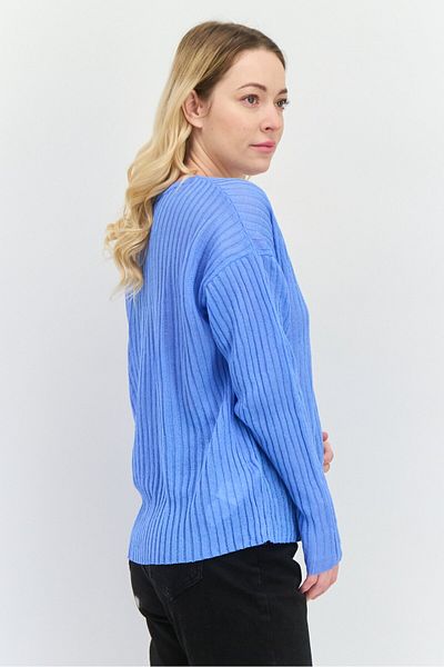 MANGO Woman Women V-neck Knitted Sweater, Blue