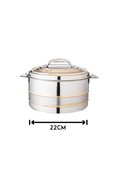 Dania Athena food container, steel and gold, 3 liters , made in India