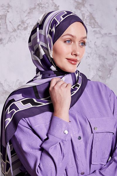 Levidor Μωβ γεωμετρικό σχέδιο Royal Shawl