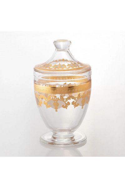 Dania glass bonbonniere with gold design