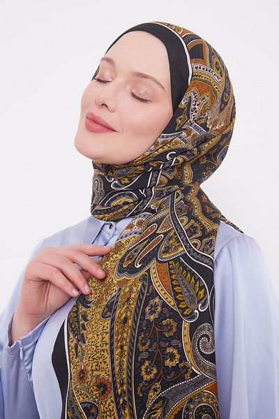 Levidor Mustard Ethnic Pattern Royal Shawl