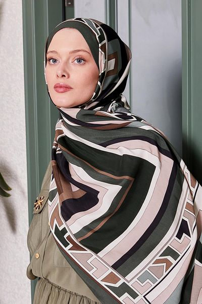 Levidor Χακί Γεωμετρικό Σχέδιο Royal Shawl