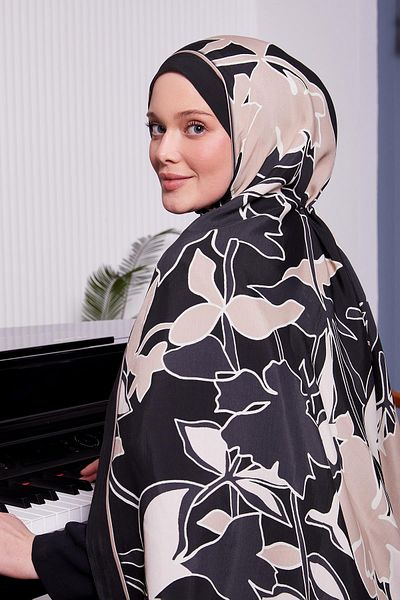 Levidor Μαύρο μοτίβο φύλλων Royal Shawl