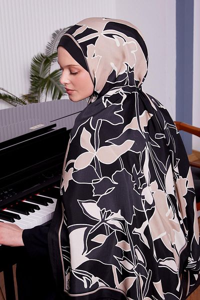 Levidor Μαύρο μοτίβο φύλλων Royal Shawl