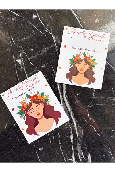 Hayal.kirtasiyesi Mother's Day Earrings/Bracelet Card 20 Pcs 10X8 cm Double Direction Gift Card Jewelry Card
