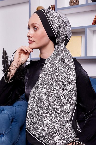 Levidor Ασπρόμαυρο μοτίβο πλακιδίων Royal Shawl