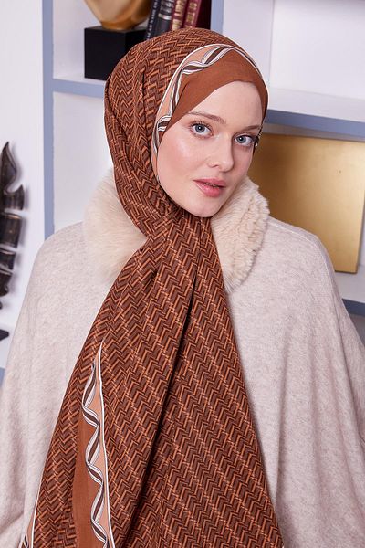Levidor Royal Shawl με μοτίβο λαβύρινθου σολομού