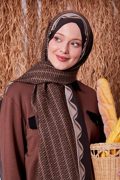Levidor Καφέ Λαβύρινθος Μοτίβο Royal Shawl