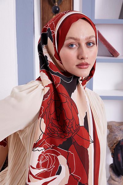 Levidor Tile Flower Pattern Royal Shawl
