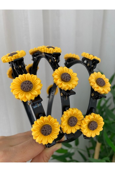 SOFT Ayçiçeği mandal taç saç bükücü pens taç