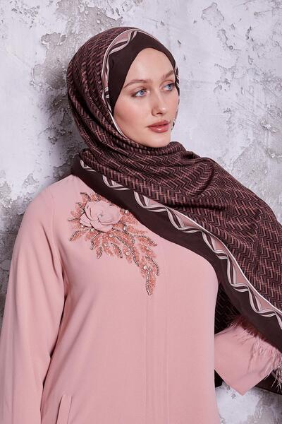 Levidor Royal Shawl με μοτίβο Dusty Rose Maze
