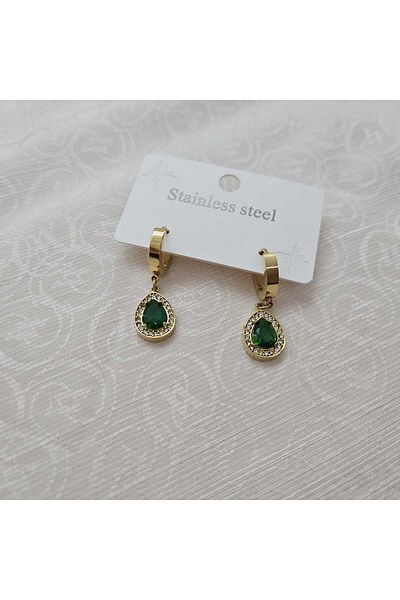 ALFA AKSESUAR 03 heart detailed steel earrings