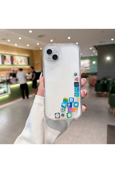 Merwish غطاء حماية من السيليكون متوافق مع Apple Iphone 13 وIphone 14 مع أيقونة الوسائط الاجتماعية