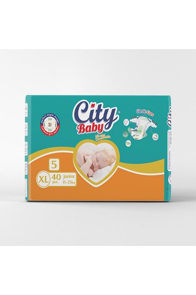 CITY BABY Diapers Size 5 - XL - 11 to 25 kg - 40 Pcs