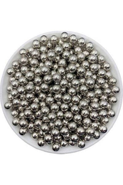 PASAMİA 8 mm Silver Color Non-Perforated Pearl 25 g (80-85 Pcs)