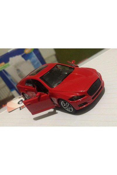 Sunman Toy Metal Model Car Pop up Door 1/36 Pull Drop Red