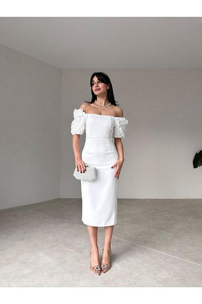 Mooi Butik Anjelica Midi Dress 1119 - White