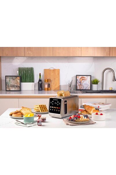 Nutricook Toasti Digital Toaster - 2-Slice with Intuitive Touch-screen Display, 6 Shade Settings, Silver, 850W