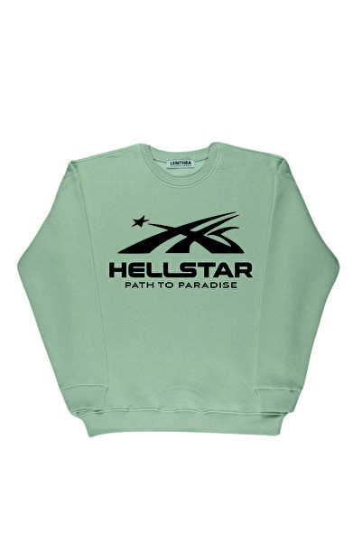 By Caspita Fashion Lenithra Hellstar Світшот оверсайз сірий з принтом спереду та на спині, унісекс