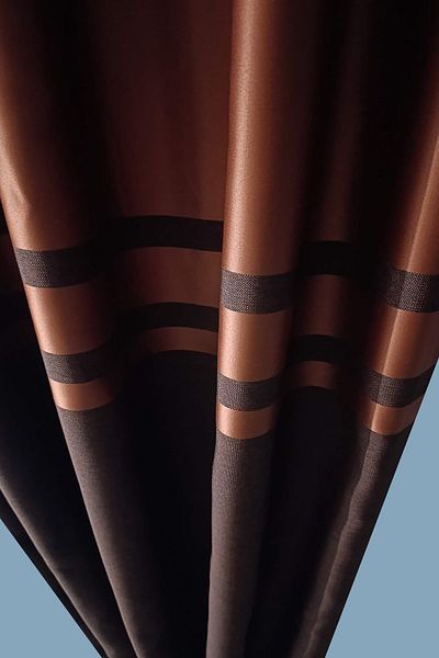 Madame Dower Double Sided Tile Linen Background Curtain & Blackout - 1X3 Close Pleated + Binding Girdle Gift