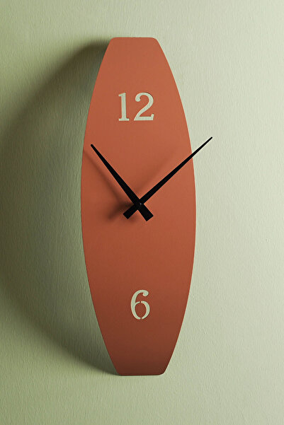 Artepera Curve Of Time Metal Modern Duvar Saati - Kiremit Rengi - 58x20 Cm - ...