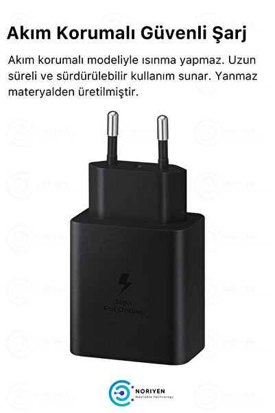 Noriyen Yeni Nesil 45W Ultra Hızlı Şarj Adaptörü Başlığı Tüm Telefonlara Uyumlu Type-C Hızlı Güç Adaptör