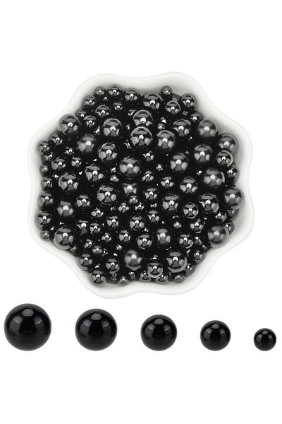 PASAMİA 8 mm Black Color Non-Perforated Pearl 30 g (80-85 Pcs)