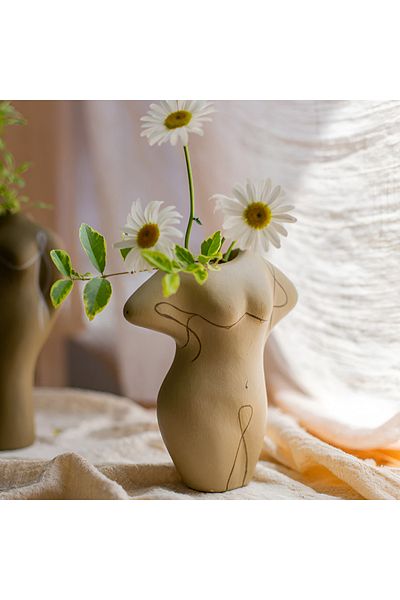 Warm Design Terracotta Body Shaped Vase