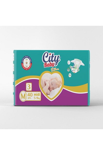 CITY BABY Diapers Size 3 - Medium - 5 to 9 kg - 40 Pcs