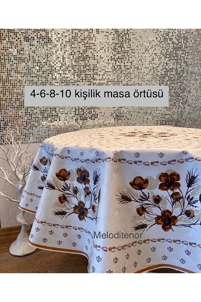 DORA 155 cm Large Round Lined Pvc Oilcloth Table Cloth