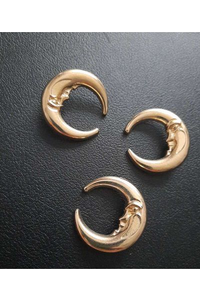 İMREN AKSESUAR Large Size Crescent Button - Gold Color (3 cm for Coat, Jacket, Vest, Dress)