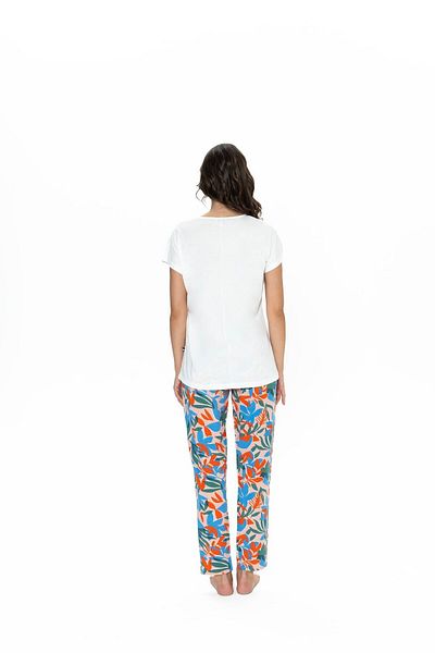 U.S. Polo Assn. Bumbac, guler mare, maneca scurta, imprimat, set pijamale dama