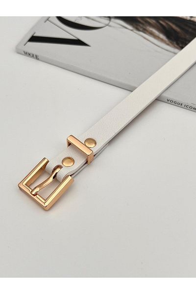 Descoin Square Gold Buckle,Thin Women's Belt,Coat Belt,Pants Belt,Shirt Belt