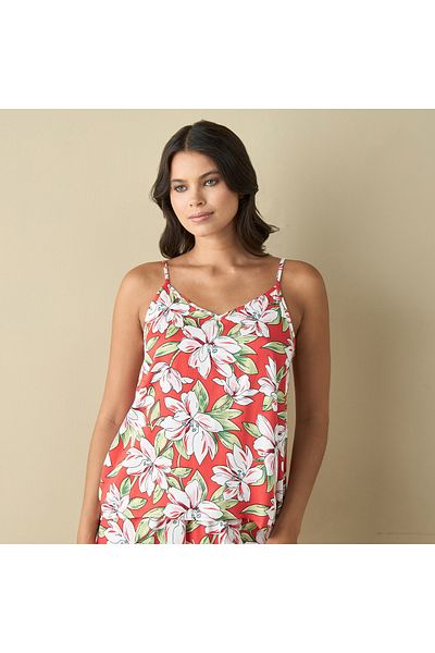 FAV All-Over Floral Print Sleeveless Top and Shorts Set
