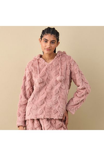 FAV Textured Hooded Top and Pyjama Set