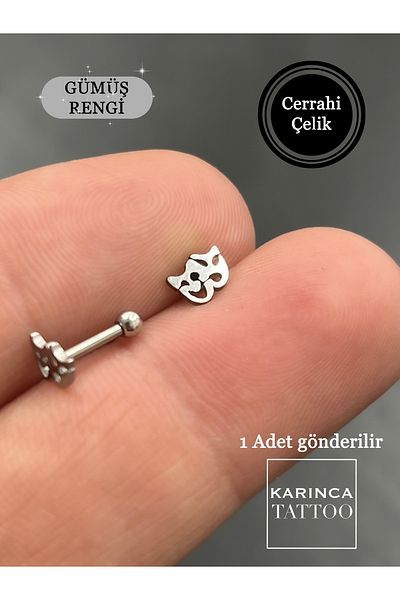 Karınca Piercing Theater Mask - Forward Helix Flat Conch Piercing for Ear and Lip