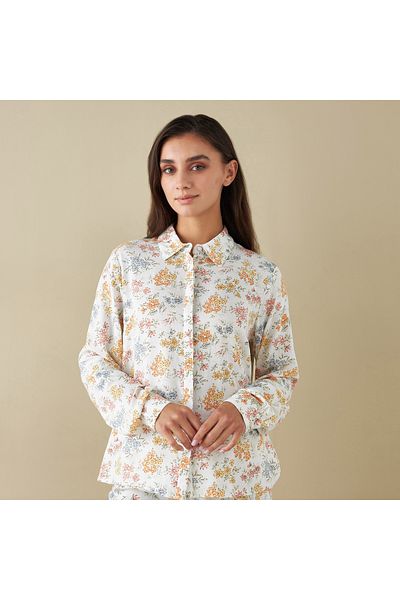 FAV All-Over Floral Print Shirt and Pyjama Set