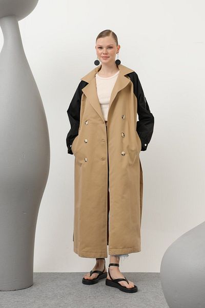 Puane Women's Sleeve Zipper Detailed Trench -
