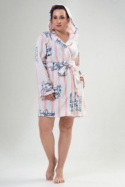 VİENETTA Γυναικείο κοντό φόρεμα Fleece Xxl με κουκούλα με τσέπες, 203185
