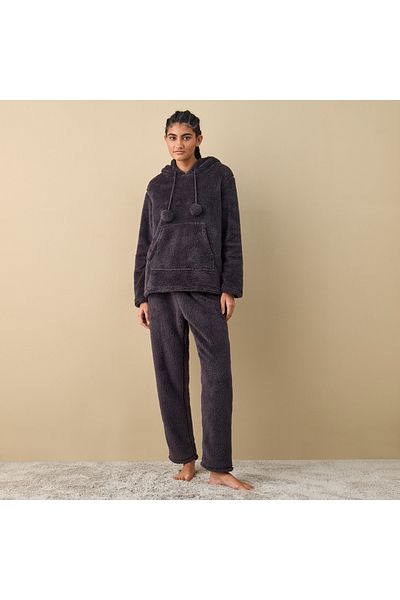 FAV Textured Long Sleeves Hoodie and Pyjama Set