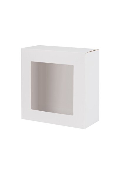 Milim Matbaa 2 Adet 18x18x8 Cm Pencereli Beyaz Karton Kutu