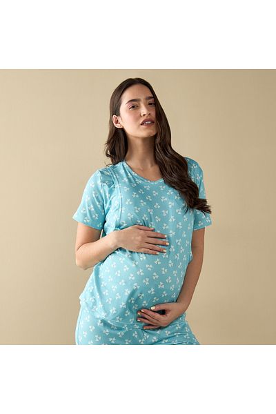 FAV All-Over Heart Print Nursing T-shirt and Pyjama Set