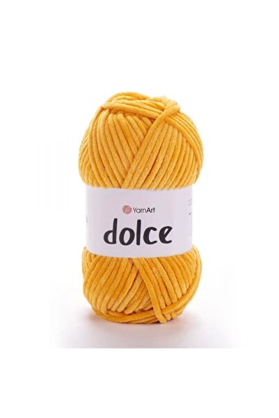 Yarnart Dolce 853 Koyu Sarı Kadife El Örgü Ipi Bebek İpi Battaniye İpi Amigur...