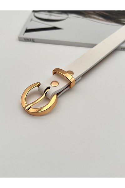 Descoin İtal Gold Buckle Women's Belt, Jacket Belt, Trouser Belt, Shirt Belt, Dress Belt