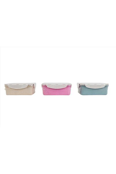 the midi Unique Biscuit Shaped Lunch Box 1000ml with Tableware - Distinctive Design For Kid - 2 Set